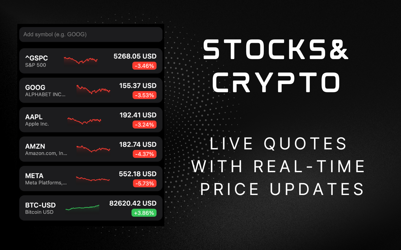 Live stock & crypto quotes with real-time price updates